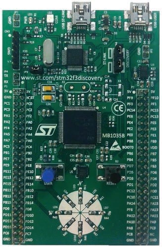 Obr. 1 Vývojový kit STM32F3DISCOVERY od STMicroelectronics